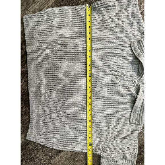 SHEIN Women’s Size Medium Gray Half Zip Chunky Knit Sweater Collared Pullover - Picture 6 of 7